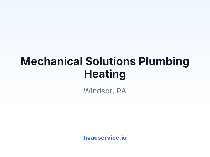 Mechanical Solutions Plumbing Heating