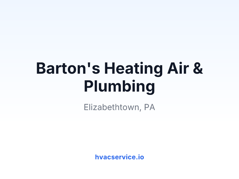 Barton's Heating Air & Plumbing