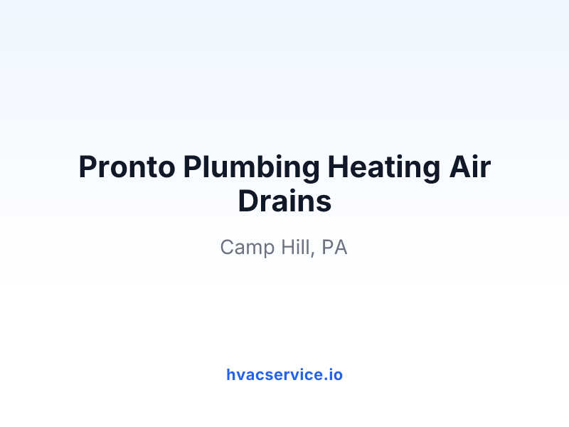 Pronto Plumbing Heating Air Drains