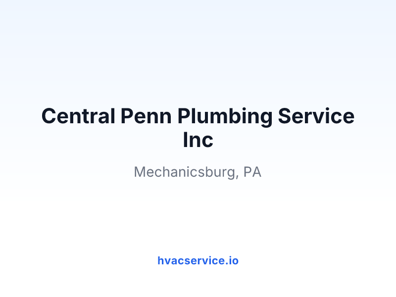 Central Penn Plumbing Service Inc
