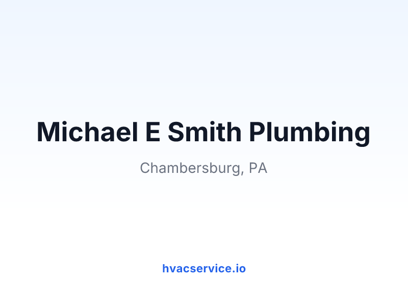 Michael E Smith Plumbing