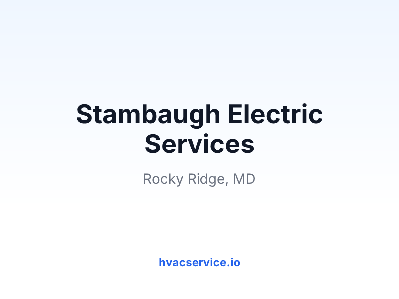 Stambaugh Electric Services