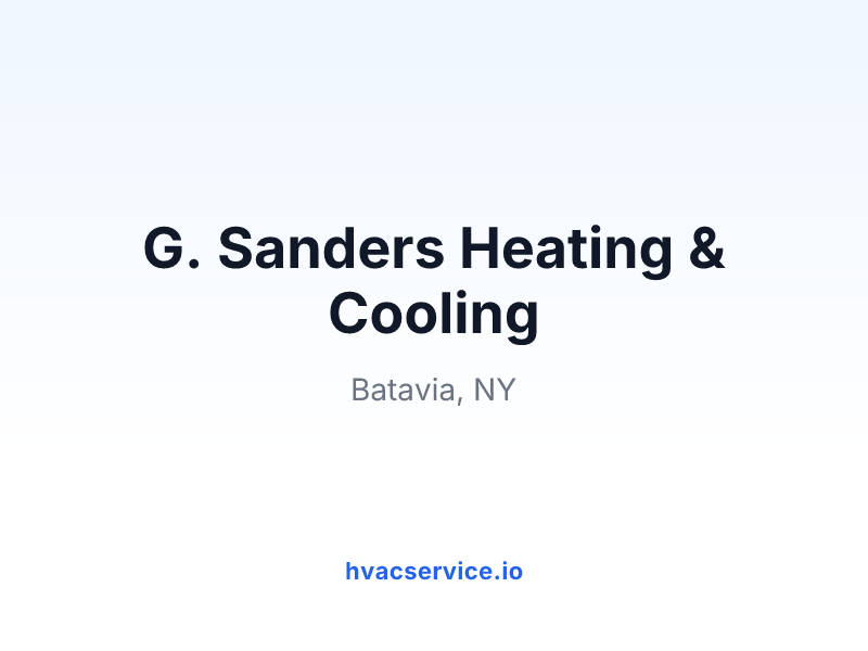 G. Sanders Heating & Cooling