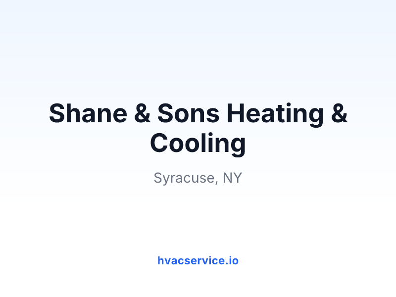 Shane & Sons Heating & Cooling