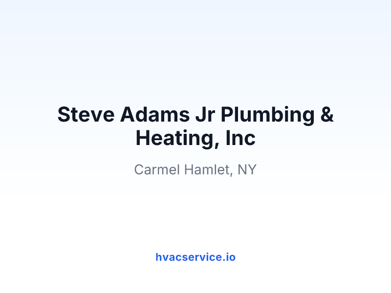 Steve Adams Jr Plumbing & Heating, Inc
