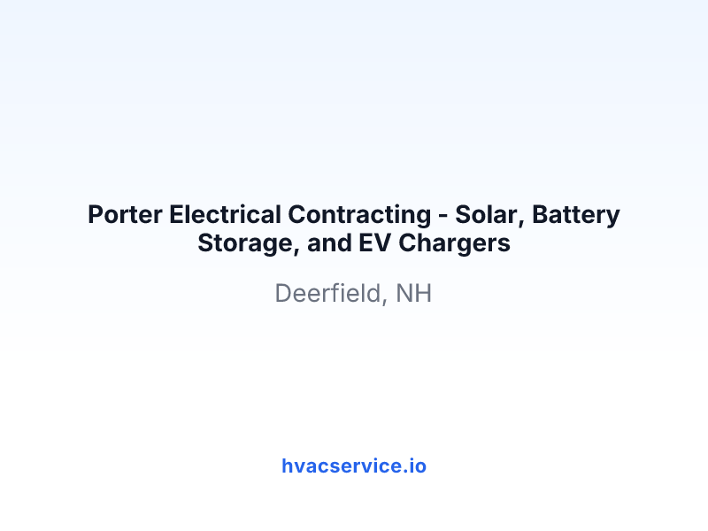Porter Electrical Contracting - Solar, Battery Storage, and EV Chargers