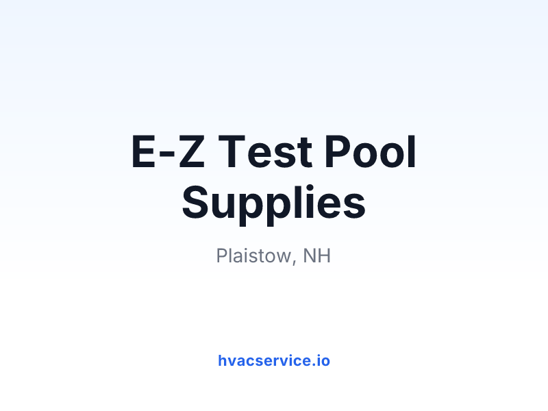E-Z Test Pool Supplies