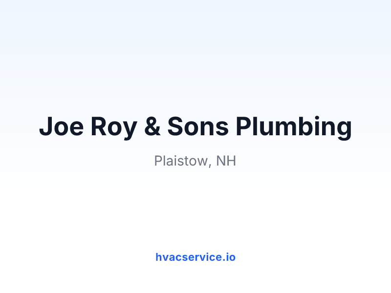 Joe Roy & Sons Plumbing