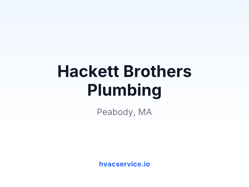 Hackett Brothers Plumbing