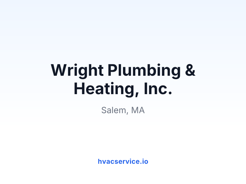 Wright Plumbing & Heating, Inc.