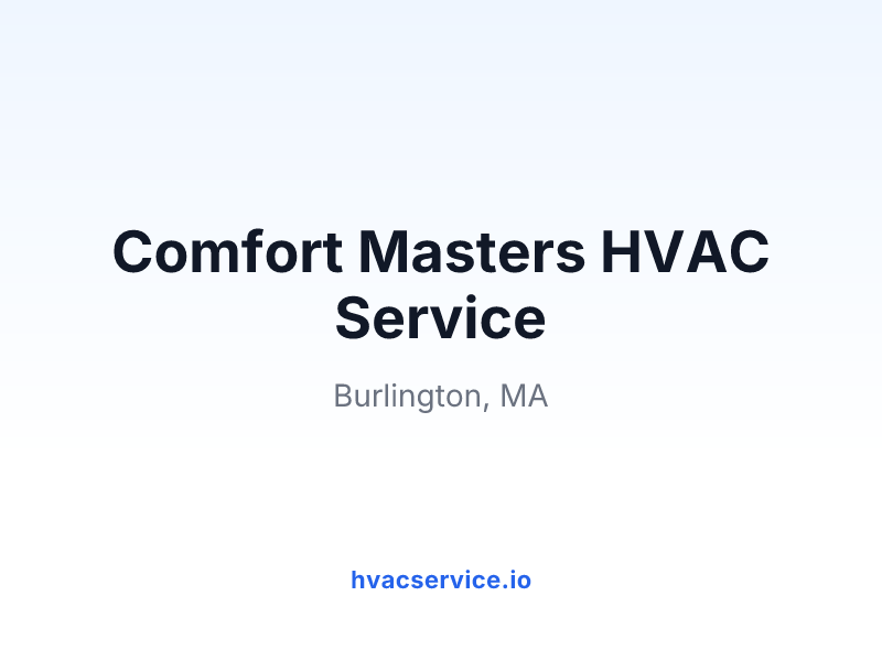 Comfort Masters HVAC Service