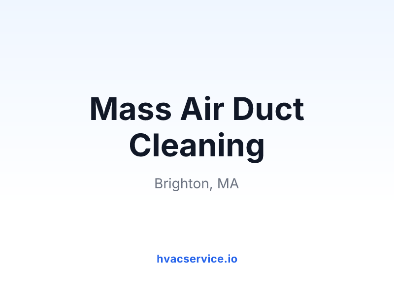 Mass Air Duct Cleaning
