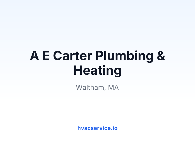 A E Carter Plumbing & Heating