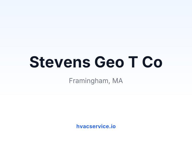 Stevens Geo T Co
