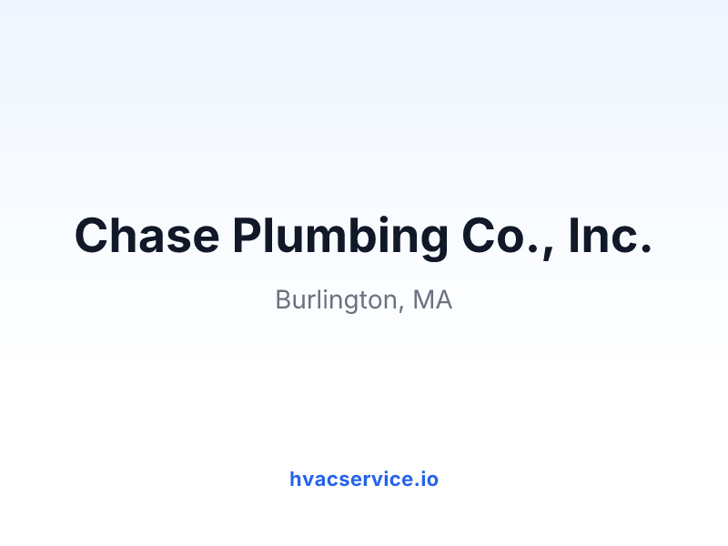Chase Plumbing Co., Inc.