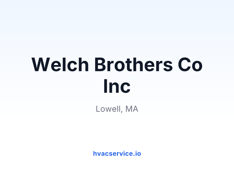Welch Brothers Co Inc