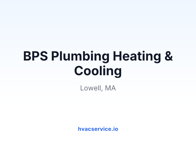 BPS Plumbing Heating & Cooling