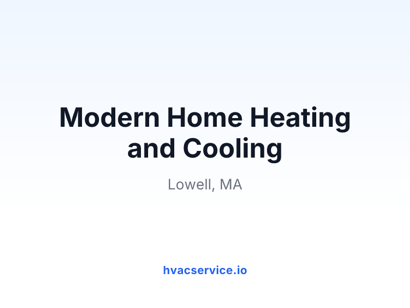 Modern Home Heating and Cooling
