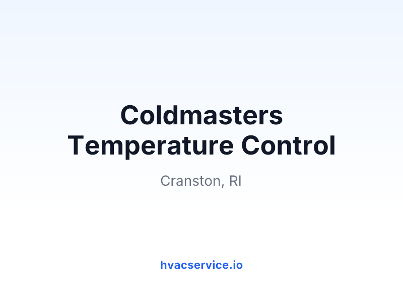 Coldmasters Temperature Control