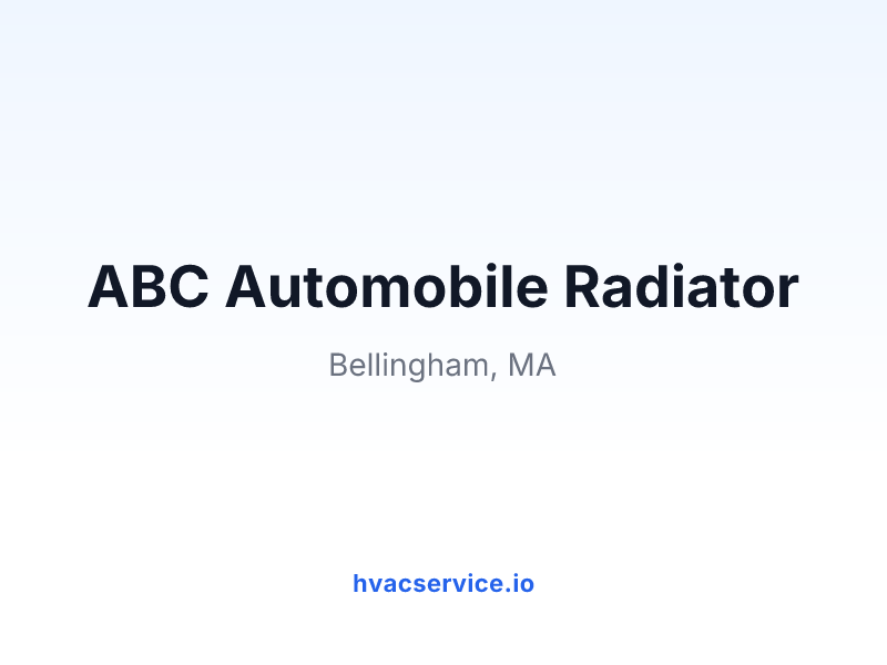 ABC Automobile Radiator