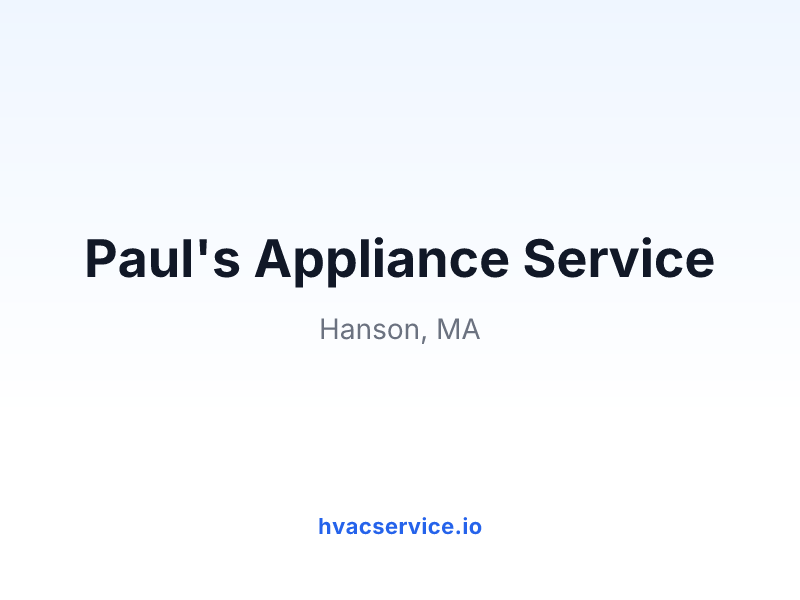Paul's Appliance Service