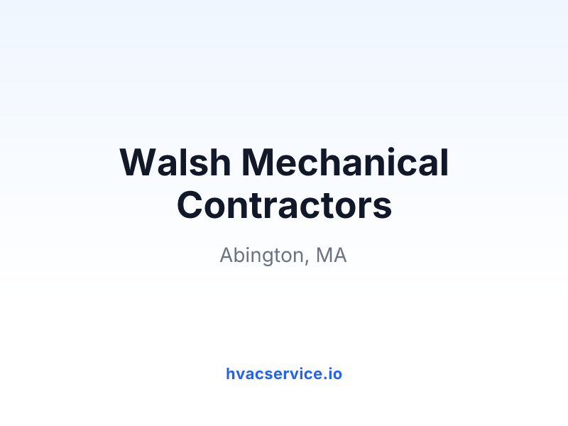 Walsh Mechanical Contractors
