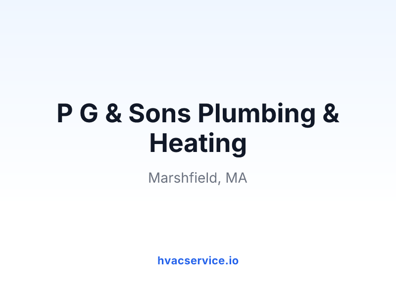 P G & Sons Plumbing & Heating
