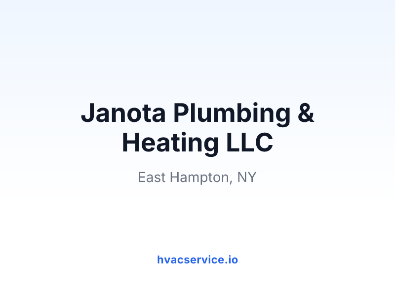 Janota Plumbing & Heating LLC