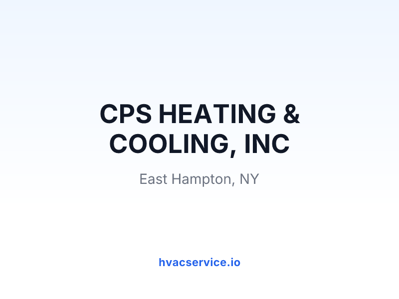 CPS HEATING & COOLING, INC