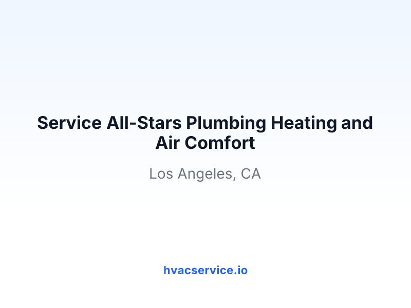 Service All-Stars Plumbing Heating and Air Comfort
