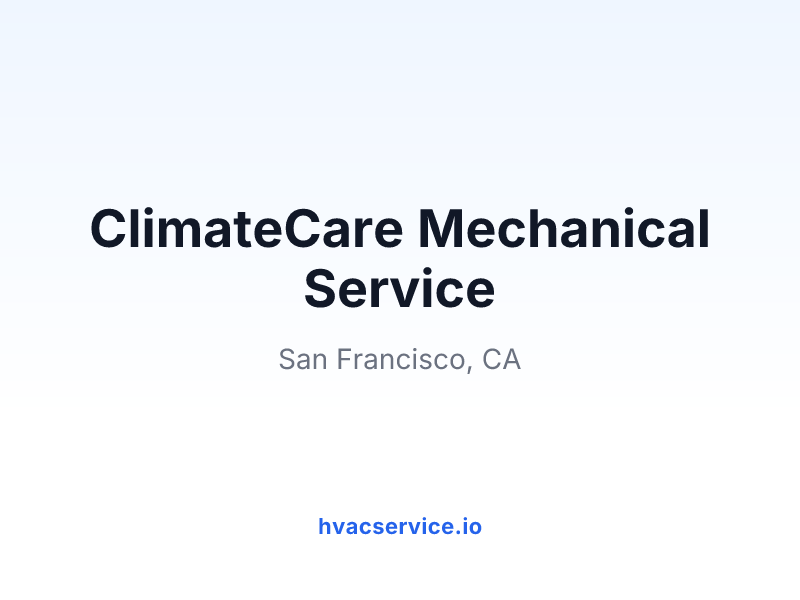 ClimateCare Mechanical Service