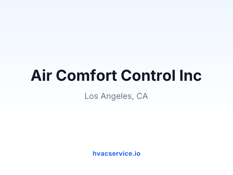 Air Comfort Control Inc