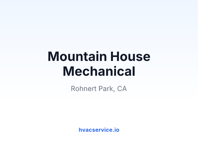 Mountain House Mechanical