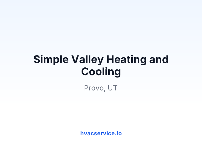 Simple Valley Heating and Cooling
