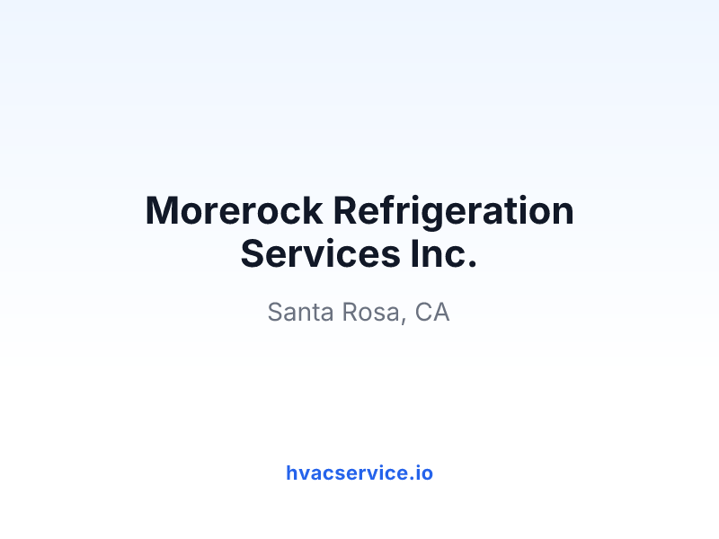 Morerock Refrigeration Services Inc.