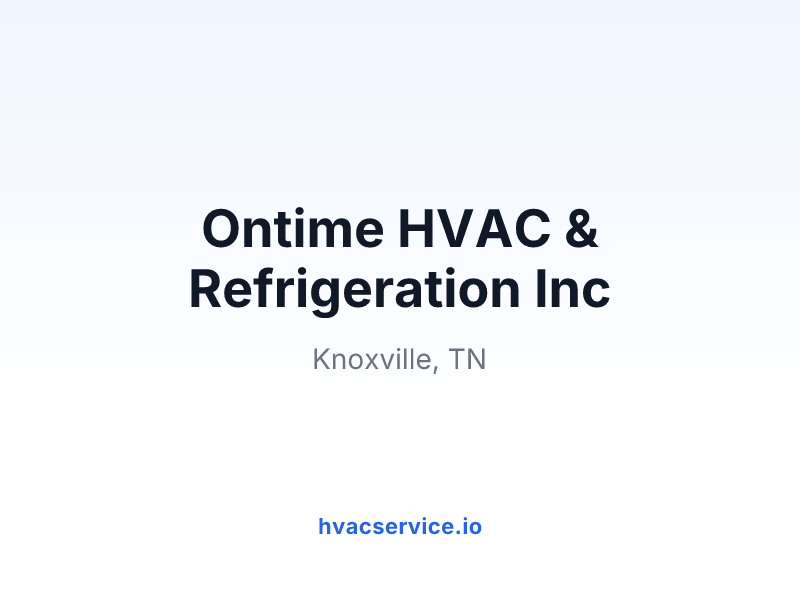 Ontime HVAC & Refrigeration Inc