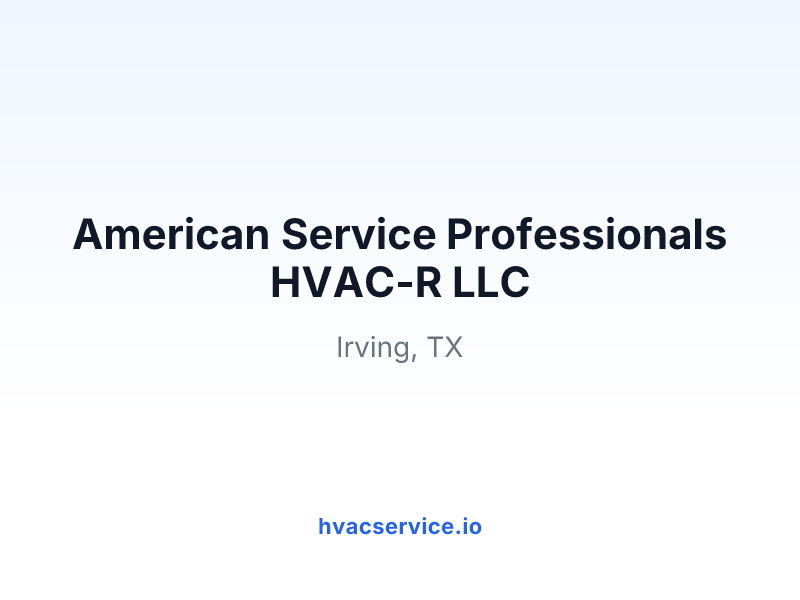 American Service Professionals HVAC-R LLC