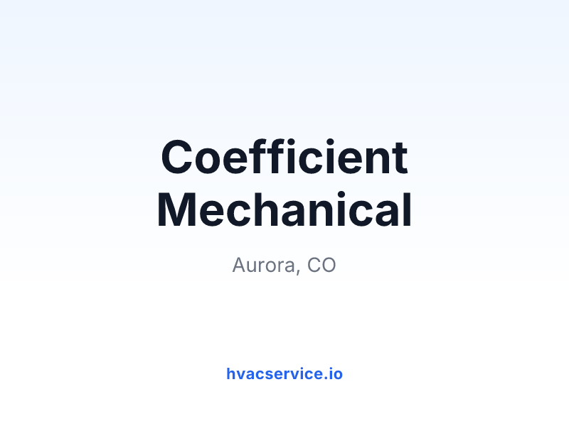 Coefficient Mechanical