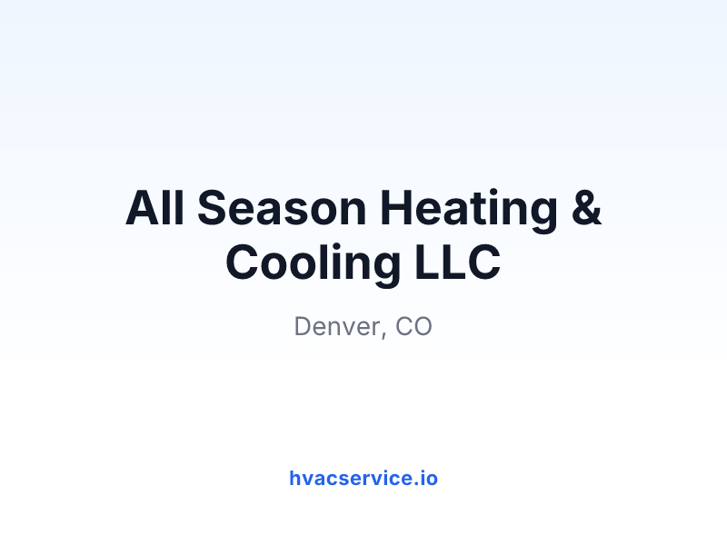All Season Heating & Cooling LLC