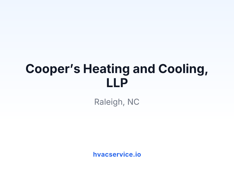 Cooper’s Heating and Cooling, LLP