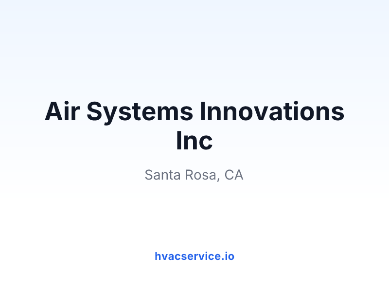 Air Systems Innovations Inc