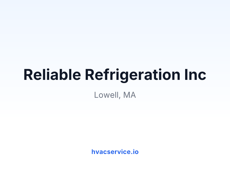 Reliable Refrigeration Inc