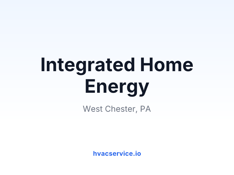 Integrated Home Energy