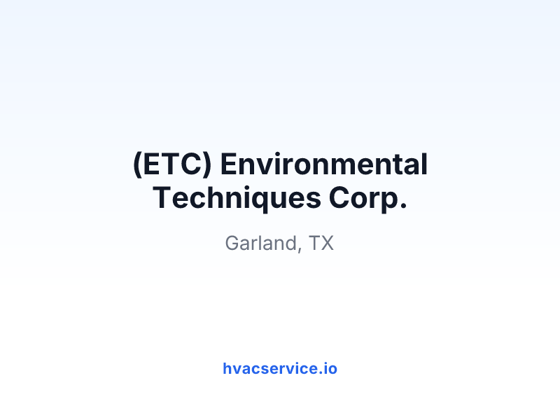 (ETC) Environmental Techniques Corp.