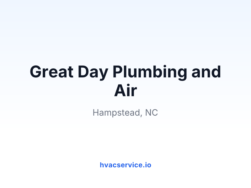 Great Day Plumbing and Air