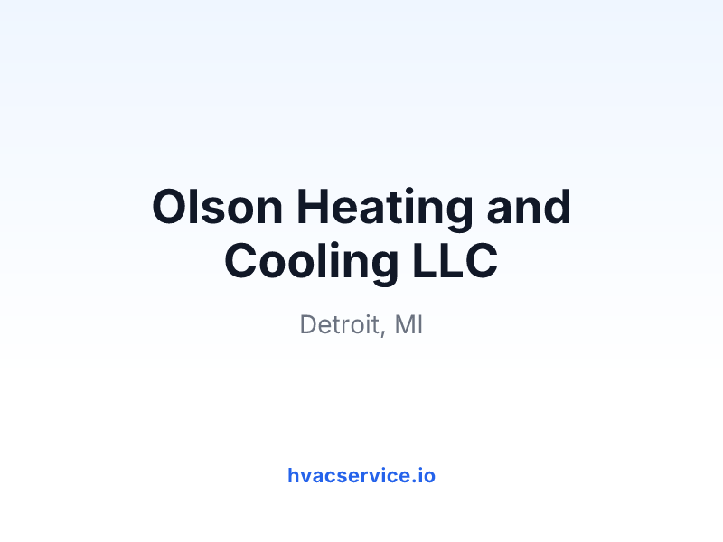 Olson Heating and Cooling LLC