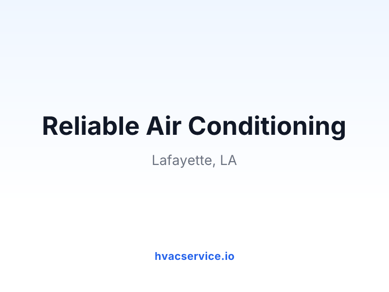 Reliable Air Conditioning