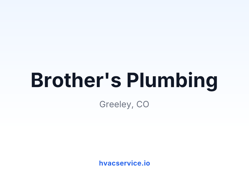 Brother's Plumbing