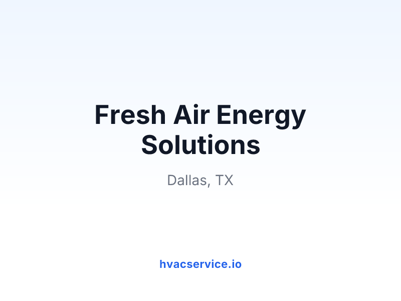Fresh Air Energy Solutions