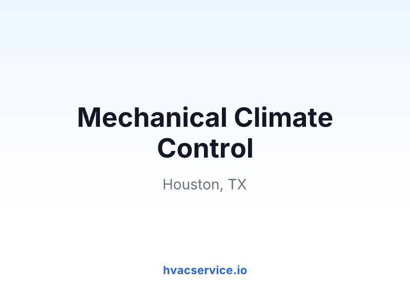 Mechanical Climate Control